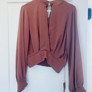 Dusty Rose Long Sleeve Crop